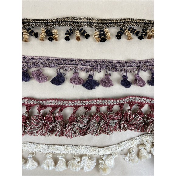 8+Yards Stuning Craft Curtain Sewing Tassel Fringe Trim PomPom Tassel Upholstery - Picture 1 of 6